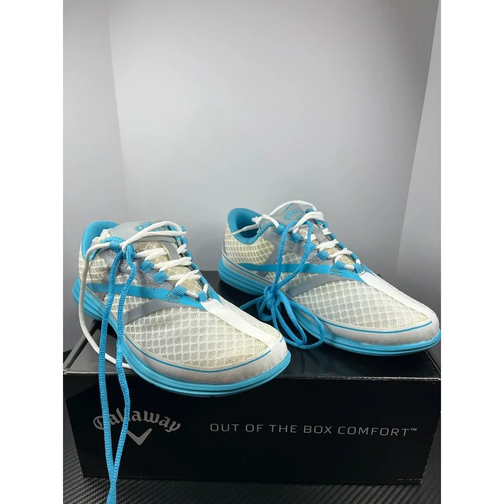 Callaway Womens Sky Solaire SE Golf Shoes White‎ Blue Size 6 W48916